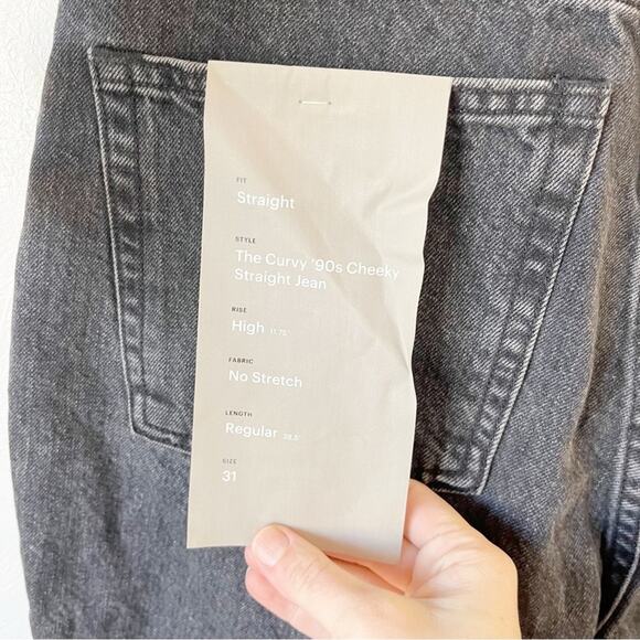 NWT Everlane The Curvy 90’s Cheeky Straight Jeans Washed Black Sz 31 - Picture 6 of 10